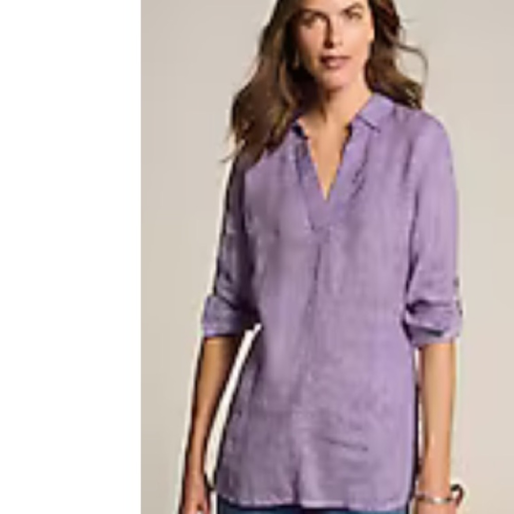 J. Jill Lavender Linen Tunic